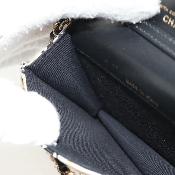 CHANEL Matelasse Chain Shoulder Bag Nylon Brown Gold CC Auth 144002AM