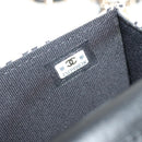 CHANEL Matelasse Chain Shoulder Bag Nylon Brown Gold CC Auth 144002AM-21