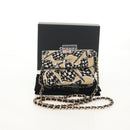 CHANEL Matelasse Chain Shoulder Bag Nylon Brown Gold CC Auth 144002M-12