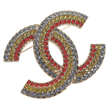 CHANEL COCO Mark Brooch metal Multicolor CC Auth 144003SM
