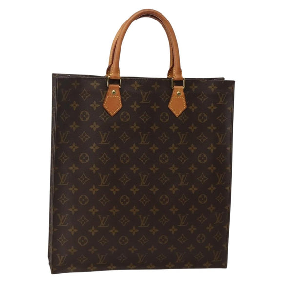 LOUIS VUITTON Monogram Sac Plat Hand Bag M51140 LV Auth 144010
