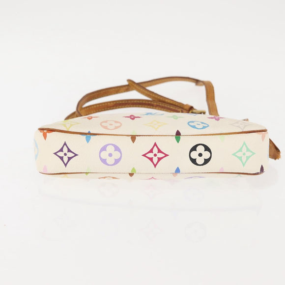 LOUIS VUITTON Multicolor Pochette Accessoires Pouch White M92649 LV Auth 144020