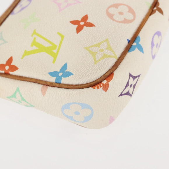 LOUIS VUITTON Multicolor Pochette Accessoires Pouch White M92649 LV Auth 144020