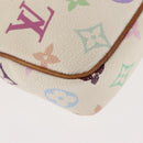 LOUIS VUITTON Multicolor Pochette Accessoires Pouch White M92649 LV Auth 144020-14