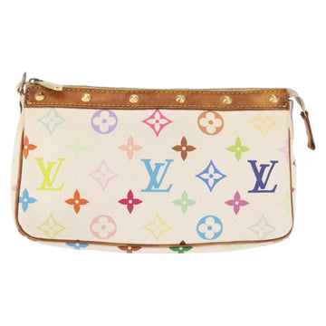 LOUIS VUITTON Multicolor Pochette Accessoires Pouch White M92649 LV Auth 144020 - 0