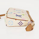 LOUIS VUITTON Multicolor Pochette Accessoires Pouch White M92649 LV Auth 144020-4