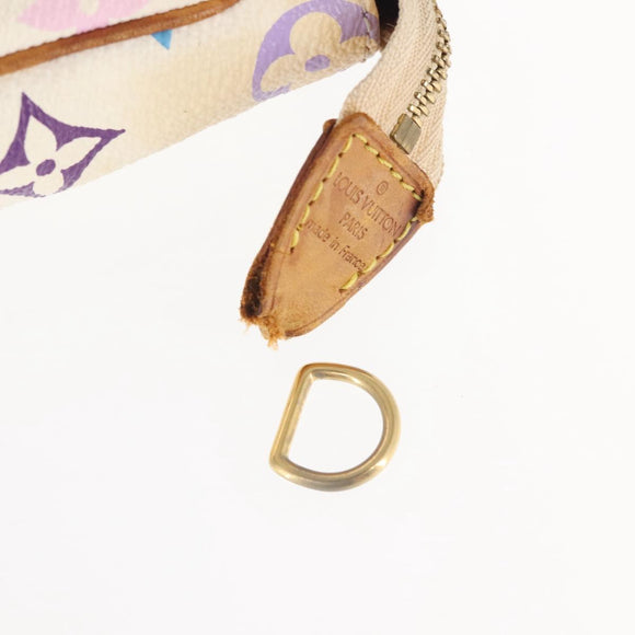 LOUIS VUITTON Multicolor Pochette Accessoires Pouch White M92649 LV Auth 144020