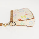 LOUIS VUITTON Multicolor Pochette Accessoires Pouch White M92649 LV Auth 144020-6