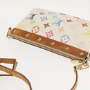 LOUIS VUITTON Multicolor Pochette Accessoires Pouch White M92649 LV Auth 144020-7
