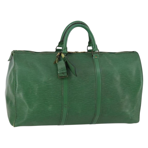 LOUIS VUITTON Epi Keepall 50 Boston Bag Green M42964 LV Auth 144025