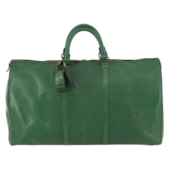 LOUIS VUITTON Epi Keepall 50 Boston Bag Green M42964 LV Auth 144025