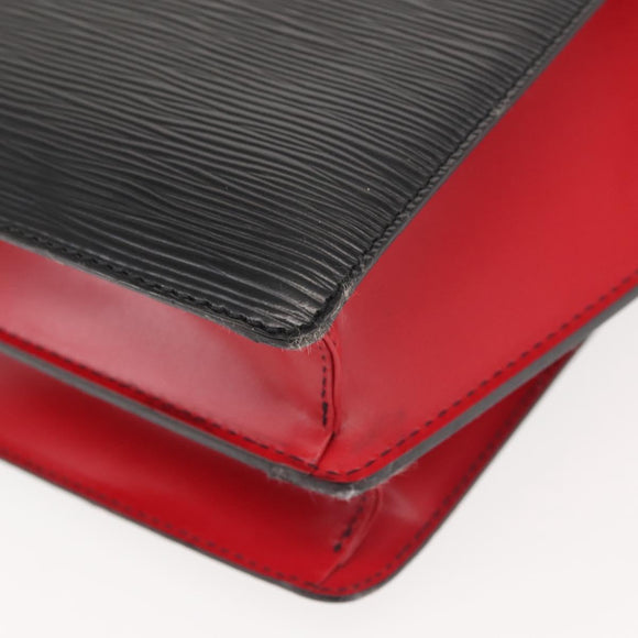 LOUIS VUITTON Epi Bicolor Varenne Hand Bag Black Red M52387 LV Auth 144026
