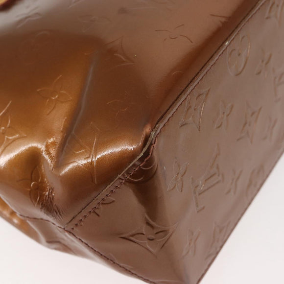 LOUIS VUITTON Monogram Vernis Reade PM Hand Bag Bronze M91146 LV Auth 144062