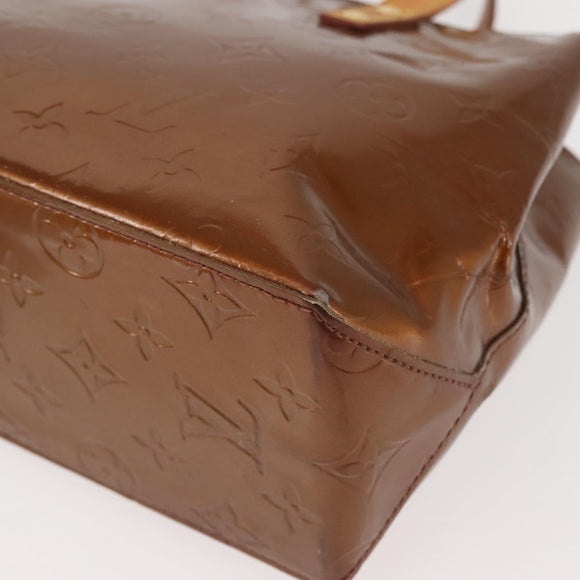 LOUIS VUITTON Monogram Vernis Reade PM Hand Bag Bronze M91146 LV Auth 144062