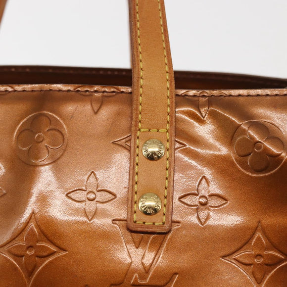 LOUIS VUITTON Monogram Vernis Reade PM Hand Bag Bronze M91146 LV Auth 144062