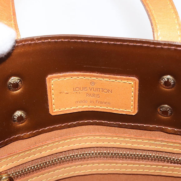 LOUIS VUITTON Monogram Vernis Reade PM Hand Bag Bronze M91146 LV Auth 144062