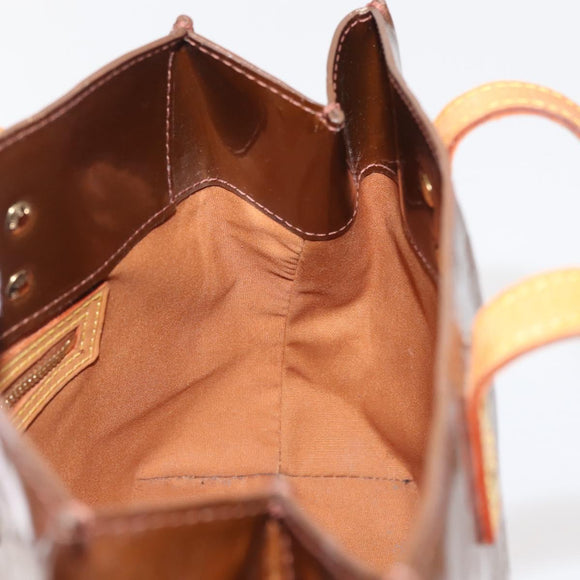 LOUIS VUITTON Monogram Vernis Reade PM Hand Bag Bronze M91146 LV Auth 144062