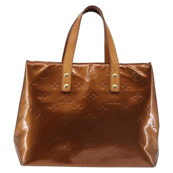 LOUIS VUITTON Monogram Vernis Reade PM Hand Bag Bronze M91146 LV Auth 144062