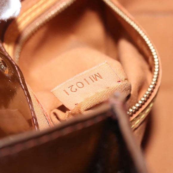 LOUIS VUITTON Monogram Vernis Reade PM Hand Bag Bronze M91146 LV Auth 144062