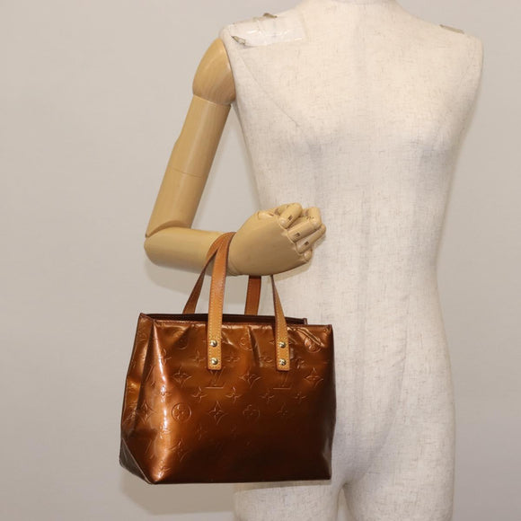 LOUIS VUITTON Monogram Vernis Reade PM Hand Bag Bronze M91146 LV Auth 144062