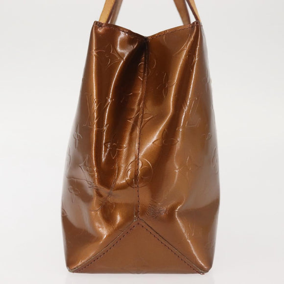 LOUIS VUITTON Monogram Vernis Reade PM Hand Bag Bronze M91146 LV Auth 144062