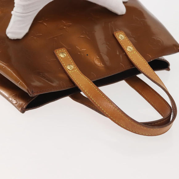 LOUIS VUITTON Monogram Vernis Reade PM Hand Bag Bronze M91146 LV Auth 144062