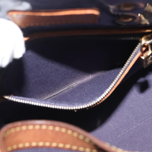 LOUIS VUITTON Monogram Vernis Reade PM Hand Bag Indigo M91335 LV Auth 144063