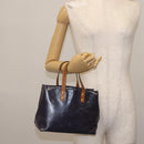 LOUIS VUITTON Monogram Vernis Reade PM Hand Bag Indigo M91335 LV Auth 144063-21