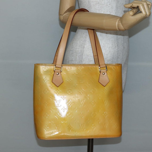 LOUIS VUITTON Monogram Vernis Houston Hand Bag Gris M91053 LV Auth 144065