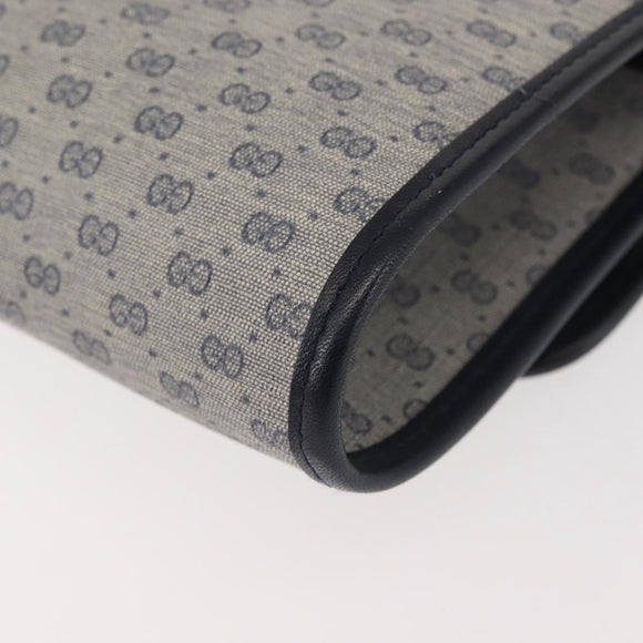 GUCCI Micro GG Supreme Shoulder Bag PVC Navy Gold 004 89 1041 Auth 144072