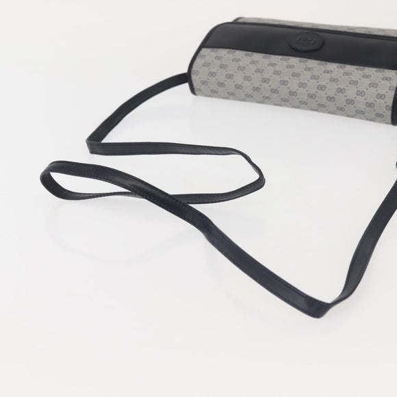 GUCCI Micro GG Supreme Shoulder Bag PVC Navy Gold 004 89 1041 Auth 144072