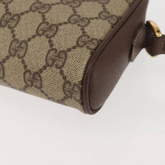 GUCCI GG Supreme Shoulder Bag PVC Beige Silver 001 58 6594 Auth 144076