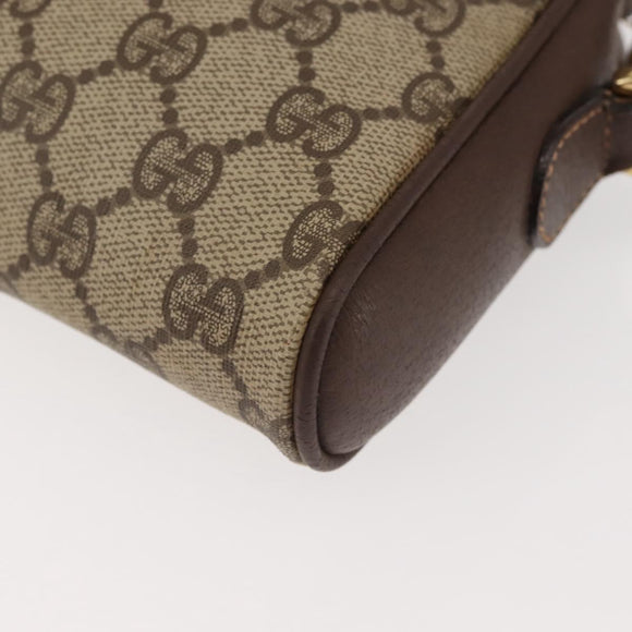 GUCCI GG Supreme Shoulder Bag PVC Beige Silver 001 58 6594 Auth 144076