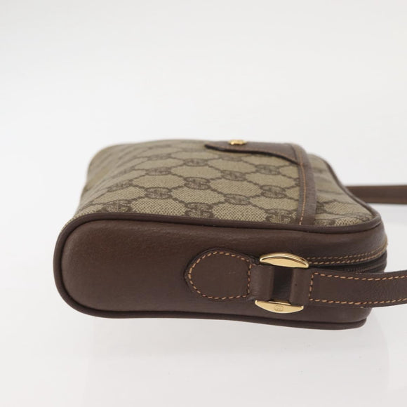 GUCCI GG Supreme Shoulder Bag PVC Beige Silver 001 58 6594 Auth 144076