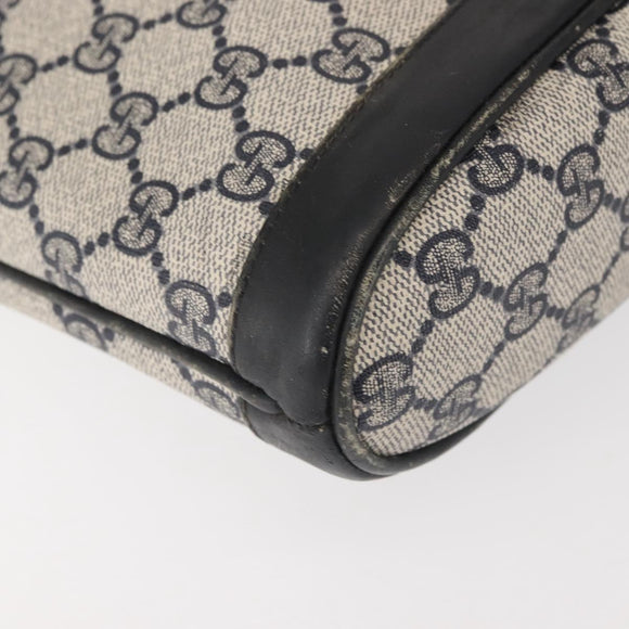 GUCCI GG Supreme Horsebit Shoulder Bag PVC Navy Gold 23 01 3373 Auth 144078
