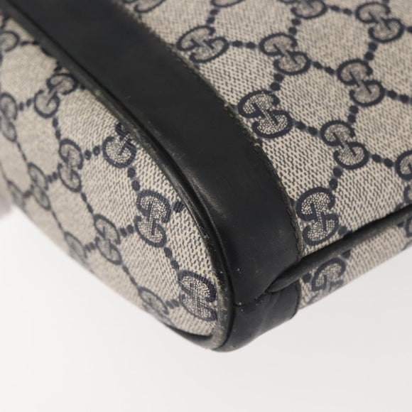 GUCCI GG Supreme Horsebit Shoulder Bag PVC Navy Gold 23 01 3373 Auth 144078
