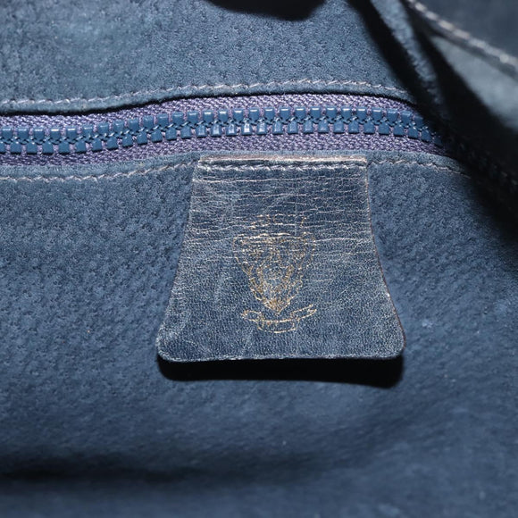 GUCCI GG Supreme Horsebit Shoulder Bag PVC Navy Gold 23 01 3373 Auth 144078