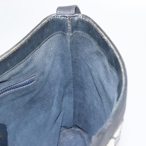 GUCCI GG Supreme Horsebit Shoulder Bag PVC Navy Gold 23 01 3373 Auth 144078