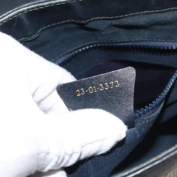 GUCCI GG Supreme Horsebit Shoulder Bag PVC Navy Gold 23 01 3373 Auth 144078