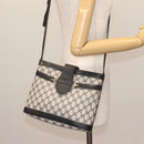 GUCCI GG Supreme Horsebit Shoulder Bag PVC Navy Gold 23 01 3373 Auth 144078-21