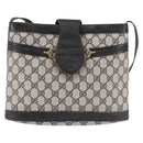 GUCCI GG Supreme Horsebit Shoulder Bag PVC Navy Gold 23 01 3373 Auth 144078-13