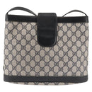 GUCCI GG Supreme Horsebit Shoulder Bag PVC Navy Gold 23 01 3373 Auth 144078-2