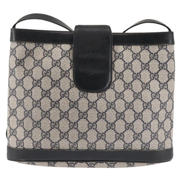 GUCCI GG Supreme Horsebit Shoulder Bag PVC Navy Gold 23 01 3373 Auth 144078 - 0