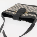 GUCCI GG Supreme Horsebit Shoulder Bag PVC Navy Gold 23 01 3373 Auth 144078-6