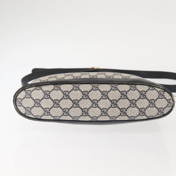 GUCCI GG Supreme Horsebit Shoulder Bag PVC Navy Gold 23 01 3373 Auth 144078