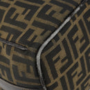FENDI Zucca Canvas Vanity Bag Black Brown gold Auth 144081-10