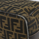 FENDI Zucca Canvas Vanity Bag Black Brown gold Auth 144081-11