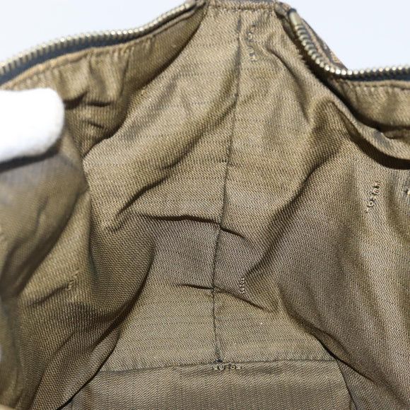 FENDI Zucca Canvas Vanity Bag Black Brown gold Auth 144081