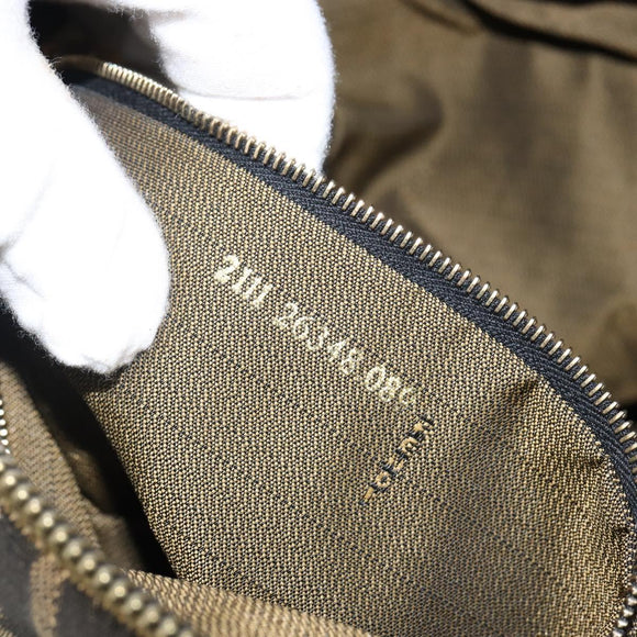 FENDI Zucca Canvas Vanity Bag Black Brown gold Auth 144081