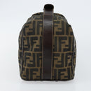 FENDI Zucca Canvas Vanity Bag Black Brown gold Auth 144081-4